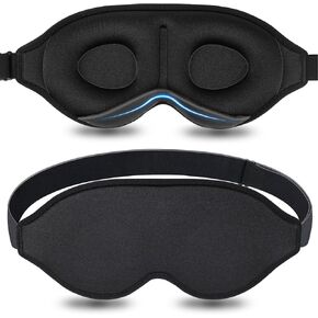 Sleep Mask Contoured for Women and Men No Pressure 3D Eye Mask for Sleeping Adjustable Soft Blindfold (Purple)