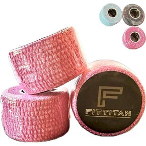 Weightlifting Hook Grip Tape - Bulk Pack of 3 Rolls (15ft/Roll) Stretchy Athletic Thumb Tape for Weight Lifting, Cross Training, Protect Thumb, Wrist & Finger