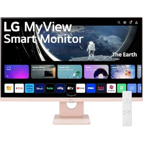 شاشة LG 25SR50F-W MyView الذكية مقاس 25 بوصة (1920 × 1080) IPS، شاشة ذكية webOS، لوحة تحكم ThinQ الرئيسية، تطبيق ThinQ، جهاز تحكم عن بعد، مكبرات صوت 5Wx2، AirPlay 2 مشاركة الشاشة بلوتوث، أبيض