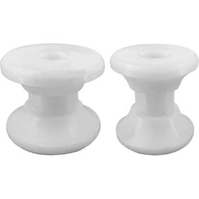 ISURE MARINE White Water White Delrin Bow Anchor Roller استبدال عجلات القوس الدوارة للقوارب البحرية واليخوت والقوارب (حزمة من 2)