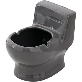 Toilet-Shaped Ashtray - Creative and Trendy Decorative Office Ornament for Home and Office (Grey)