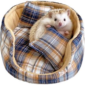 Hedgehog Bed Cuddle Sack Warm Fleece Blanket Cozy House Bedding Sleeping Cushion Nest for Small Animal Squirrel Chinchilla Rabbit Guinea Pig Cage Accessories (Blue)