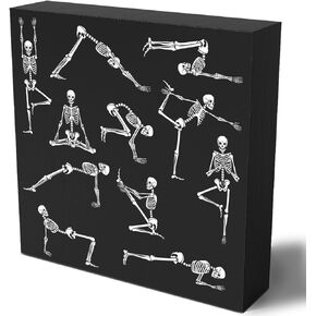 Funny Witch Wooden Box Sign Plaque Witchy Woman Black Wood Box Sign Rustic Art Home Shelf Desk Halloween Decor 5 x 5 x 1 Inches