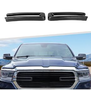 Compatible with Dodge Ram 2018-2022, 2PCS Front Grille Cover Exterior Trim Accessories (Red)