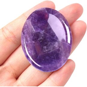 Natural Quartz Crystal Worry Stone for Anxiety Healing Crystals Chakra Thumb Stones for Anxiety Relief Meditation Clear Quartz