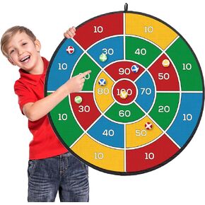Large Dart Board for Kids 29 Inches with Sticky Balls Kids Hanging Dart Board Boys Toys Indoor/Sport Outdoor Fun Birthday Gifts for 3 4 5 6 7 8 9 10 11 12 Sticky Darts for Boys Girls Family