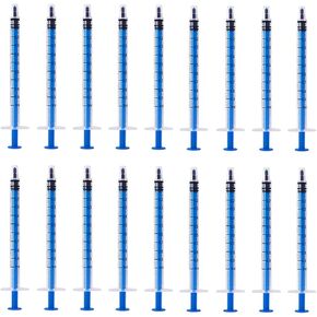 50 Packs 1ml Syringe Plastic Liquid Measuring No Needle Individually Sealed for Scientific Labs, Measuring, Feeding Pets, Watering, Refilling, Filtration, Oil or Glue Applicator Tools