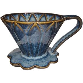 Pour Over Coffee Maker,Ceramic Coffee Dripper,V60 Coffee Filter, 1-2 Cups,Gifts for Women and Kitchen Decor,Microwave & Dishwasher Safe 1PCS (Starry Blue)