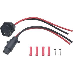 Trolling Motor Plug, 12V 8 Gauge 2 Wire Trolling Motor Plug and Receptacle, Waterproof Male and Female Trolling Motor Connector Compatible with Minn Kota Marine Boat