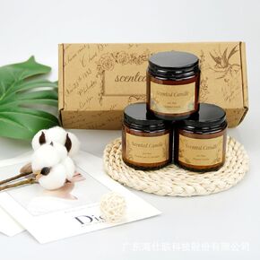 Deer Carousel Candle,Rose Scented Candles Set 3pcs, Rose Soy Wax Aromatherapy Candle Set, Romantic Aroma Candles Set, Scented Candles for home Yoga Bathroom(Rose Scent-3pcs)
