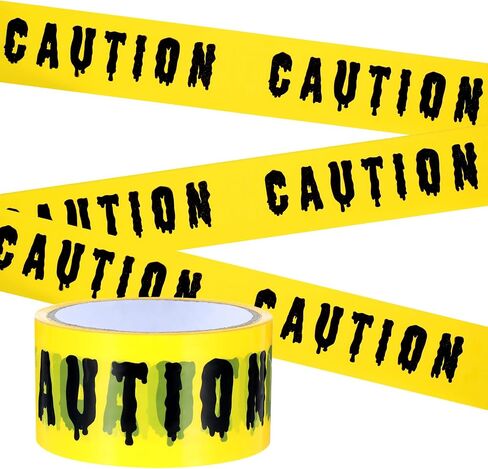 Halloween Decorations Caution Tape, 1.9Inch x 82Feet Do Not Enter Scary Hazard Warning Tape Halloween Decorations Indoor Outdoor Fright Tape Roll for Horror Scene Party(Caution) in Saudi Arabia
