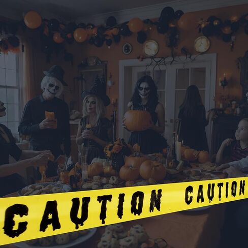 Halloween Decorations Caution Tape, 1.9Inch x 82Feet Do Not Enter Scary Hazard Warning Tape Halloween Decorations Indoor Outdoor Fright Tape Roll for Horror Scene Party(Caution) in Saudi Arabia