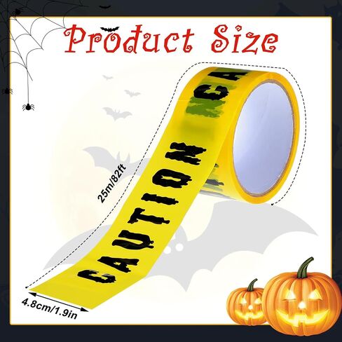 Halloween Decorations Caution Tape, 1.9Inch x 82Feet Do Not Enter Scary Hazard Warning Tape Halloween Decorations Indoor Outdoor Fright Tape Roll for Horror Scene Party(Caution) in Saudi Arabia