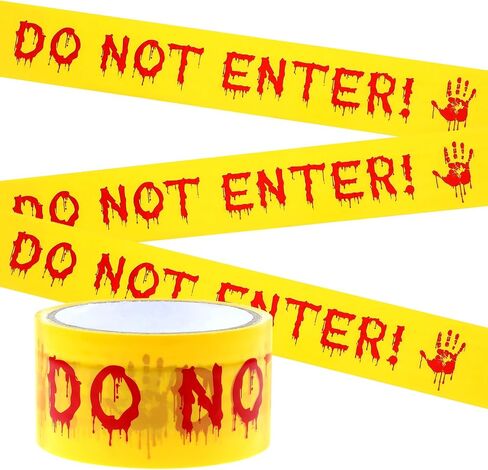 Halloween Decorations Caution Tape, 1.9Inch x 82Feet Do Not Enter Scary Hazard Warning Tape Halloween Decorations Indoor Outdoor Fright Tape Roll for Horror Scene Party(Caution) in Saudi Arabia