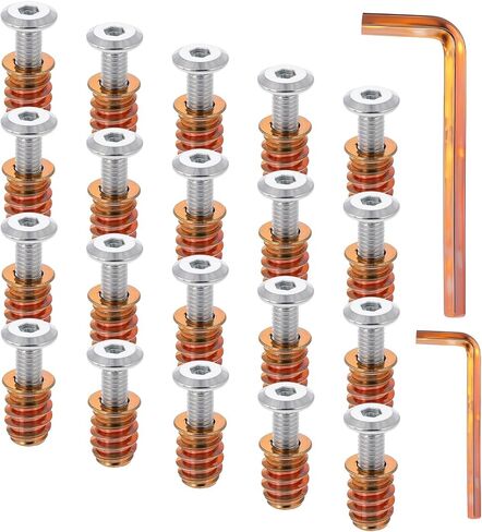 16 مجموعة M6x25 الأثاث المسمار الجوز الخيوط عرافة المقبس محرك M6x15 المسمار في المكسرات البراغي موصل التثبيت لمسامير الأثاث والمسامير (M6x25mm) in Saudi Arabia