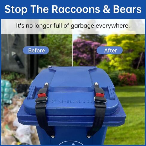 Bear Proof Trash Can Lock，(2PCS) Trash Can Locks for Animals，Trash Can Lid Lock for Raccoons Garbage Can Lock Racoon Proof Trash Can Trash Can Straps for Raccoons Bear Proof Garbage Can in Saudi Arabia