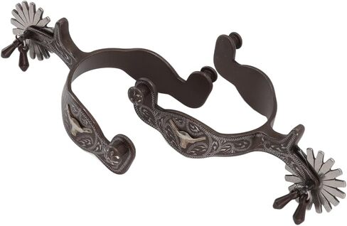 2Pcs Carbon Steel Horse Spurs, Engraved Men Spur, Vintage Paern Spurs, Reining Horse Spurs, Cowboy Spurs for Saddlery Equestrian Ary in Saudi Arabia