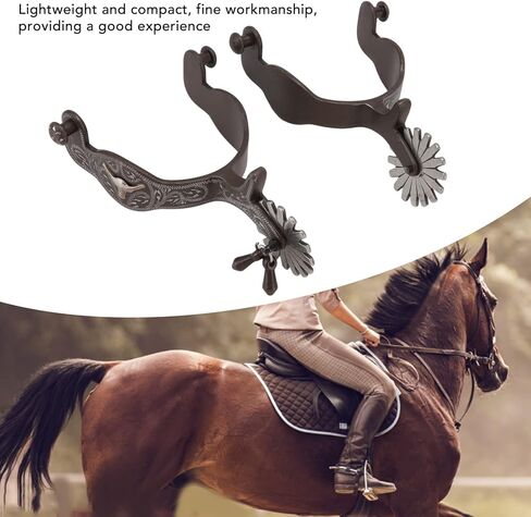 2Pcs Carbon Steel Horse Spurs, Engraved Men Spur, Vintage Paern Spurs, Reining Horse Spurs, Cowboy Spurs for Saddlery Equestrian Ary in Saudi Arabia