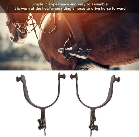 2Pcs Carbon Steel Horse Spurs, Engraved Men Spur, Vintage Paern Spurs, Reining Horse Spurs, Cowboy Spurs for Saddlery Equestrian Ary in Saudi Arabia