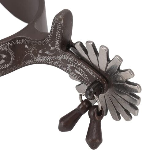 2Pcs Carbon Steel Horse Spurs, Engraved Men Spur, Vintage Paern Spurs, Reining Horse Spurs, Cowboy Spurs for Saddlery Equestrian Ary in Saudi Arabia