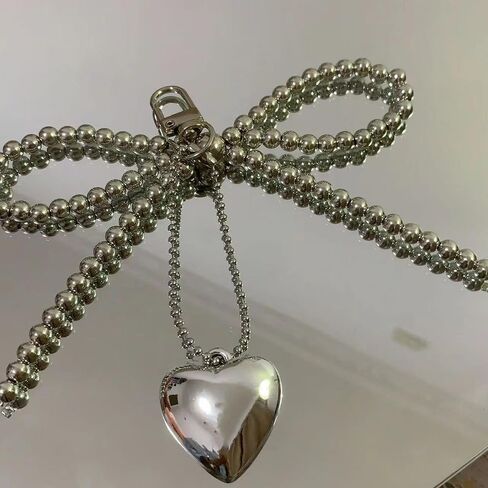 Pearl Bow Keychain Coquette Aesthetic Keychain Keyrings Bag Charms Pruse Car Charms Keychain in Saudi Arabia