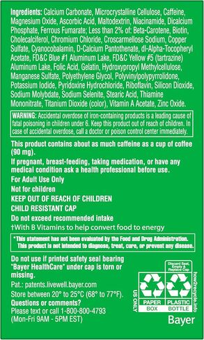 One A Day Energy Daily Essentials Multivitamin, Energy Supplement to Support Physical Energy & Mental Alertness Support with Vitamin B6, Vitamin B12, Caffeine & Folic Acid, 120 Count in Saudi Arabia