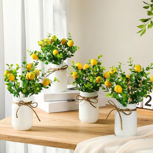 4 Pack Daisy Mason jar Table Centerpiece Faux Flowers with Vase Summer Table Decor Include 4 Silk Artificial Flowers 4 Mason Jar and Jute Rope for Summer Farmhouse Office Kitchen in Saudi Arabia