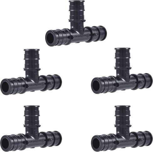 SharkBite 1/2 Inch Poly Expansion Tee for PEX-A Pipe, Pack of 5, Plastic Plumbing Fittings, Tee Coupling for PEX-A Tubing, UA362A5 in Saudi Arabia
