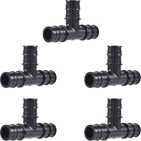 SharkBite 1/2 Inch Poly Expansion Tee for PEX-A Pipe, Pack of 5, Plastic Plumbing Fittings, Tee Coupling for PEX-A Tubing, UA362A5 in Saudi Arabia