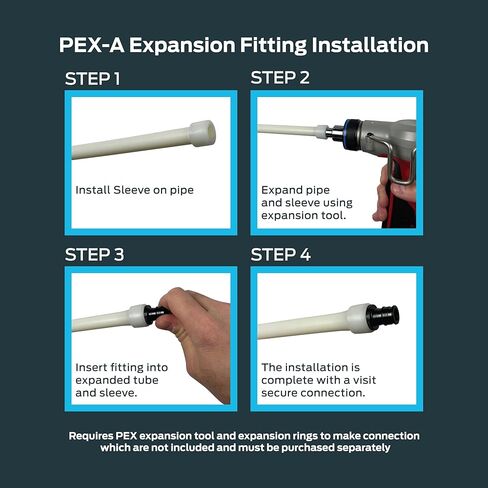 SharkBite 1/2 Inch Poly Expansion Tee for PEX-A Pipe, Pack of 5, Plastic Plumbing Fittings, Tee Coupling for PEX-A Tubing, UA362A5 in Saudi Arabia