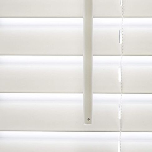 CHICOLOGY Cordless Faux wood blinds Best for Kids, Inside Mount, 78"W X 72"H, Basic White in Saudi Arabia