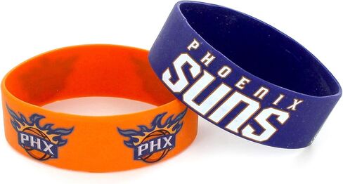أساور معصم من مطاط السيليكون من أمينكو NBA Phoenix Suns، عبوة من قطعتين in Saudi Arabia