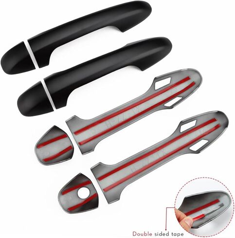 غطاء مقبض الباب الخارجي متوافق مع 2016-2020 2021 2022 2023 Toyota Tacoma Accessories واقيات مقبض الباب لتاكوما أسود لامع مع فتحتين للمفاتيح الذكية in Saudi Arabia
