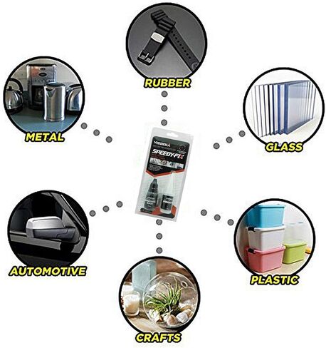 غراء سائل سريع التثبيت سريع التثبيت 7 ثوانٍ لإصلاح السيراميك المعدني والبلاستيك والخشب والمطاط (مسحوق شفاف) in Kuwait