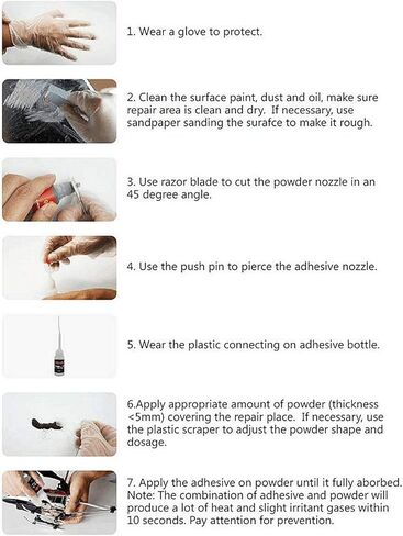 غراء سائل سريع التثبيت سريع التثبيت 7 ثوانٍ لإصلاح السيراميك المعدني والبلاستيك والخشب والمطاط (مسحوق شفاف) in Kuwait