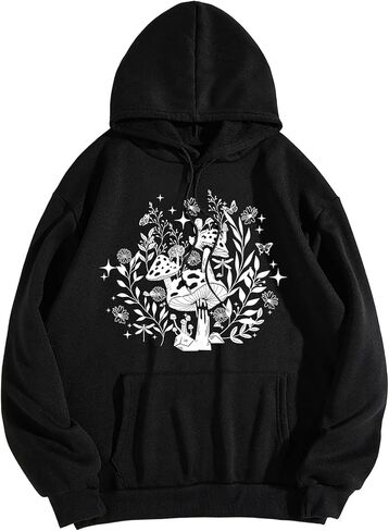 Remidoo Women's Sun and Moon Graphic Hoodies Oversized Long Sleeve Pullover Sweatshirt with Pocket in Kuwait