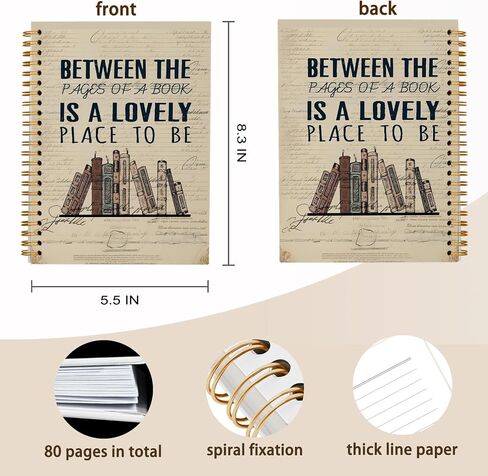 Books Lovers Hardcover Spiral Notebook,Vintage Retro Notebook,So Many Books So Little Time Journal,Positive Notebook for Coworker Teacher Student 5.5x8.3 in Saudi Arabia
