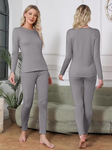 VZV Thermal Underwear for Women, Long Johns for Women Thermal Sets Fleece Lined Base Layer Women Thermals Top and Bottom Set in Kuwait