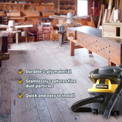 أكياس مكنسة كهربائية POWERTEC PRO Premium Shop للفوضى الرطبة وحطام الغبار الجاف 2PK، لأكياس الفلتر Ridgid VF3503 40153 مقاس B، أكياس استبدال المكنسة الكهربائية سعة 6-9 جالون لـ Ridgid HD9000، 1000RV (75086) in Saudi Arabia