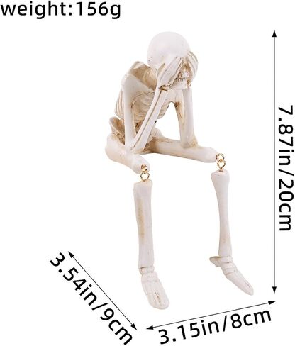 SEVEN LUCKY LIGHT Halloween Decorations Indoor Small Skeletons Set of 3 See NO Evil Speak NO Evil Hear NO Evil Halloween Table Decor Halloween Crafts Skeleton Figurine Resin Halloween Decor in Saudi Arabia