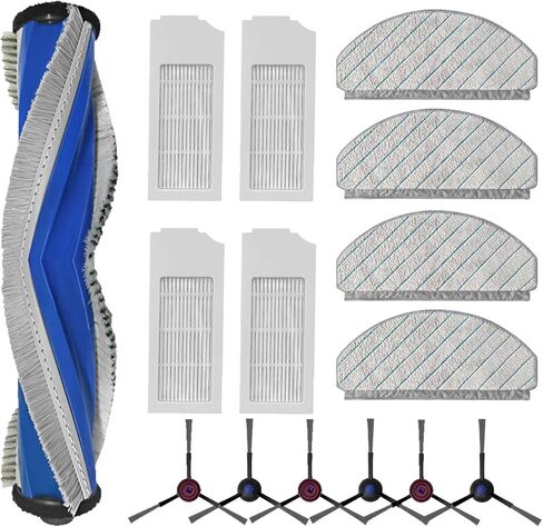 Replacement for Yeedi C12 Series Accessories: Replace Parts for Yeedi C12 PRO PLUS Robot Vacuum and Mop 1 Main Brush 6 Side Brush 4 Filter 4 Mop Pad (15 Pack) in Saudi Arabia