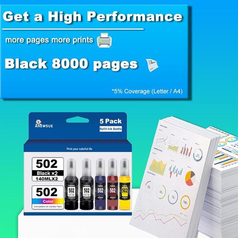 خراطيش حبر 822XL مُعاد تصنيعها لخراطيش حبر Epson 822XL لطابعة Epson 822XL T822 لـ Epson Workforce Pro WF-3820 WF-3823 WF-4820 WF-4830 WF-4833 WF-4834، 5 عبوات in Saudi Arabia
