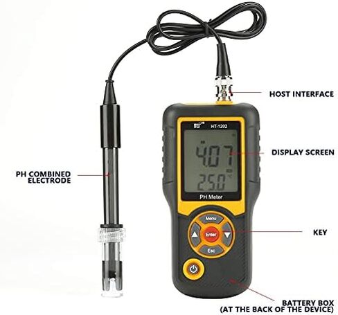 اختبار HT-1202 الرقمية عالية الدقة جهاز اختبار جودة المياه 0 ~ 14PH جهاز قياس درجة الحرارة للمياه/حمام السباحة/الزراعة المائية in Saudi Arabia