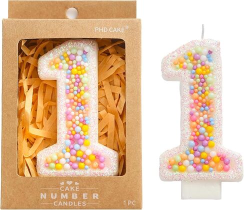 PHD CAKE 2.76 Inch Number 1 Macaron Birthday Candles, Macaron Themed Number Candles, Cake Number Candles, Party Celebration in Kuwait