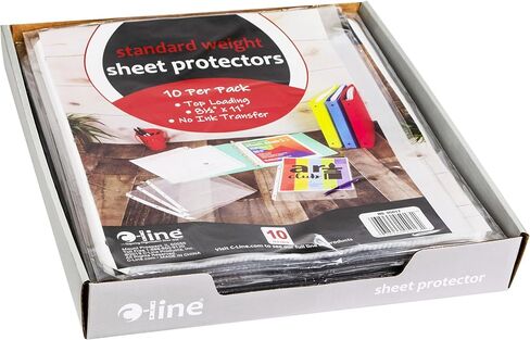 C-Line Top Loading Standard Weight Poly Sheet Protectors, Clear, 8.5 x 11 Inches, 100 per Box (62027) in Saudi Arabia