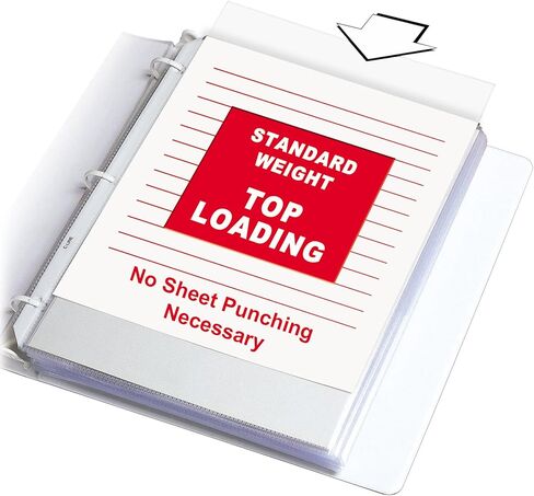 C-Line Top Loading Standard Weight Poly Sheet Protectors, Clear, 8.5 x 11 Inches, 100 per Box (62027) in Saudi Arabia