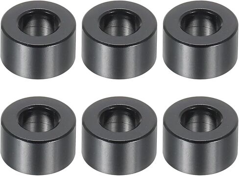 PATIKIL M5 Aluminum Spacers, 6 Pcs Metal Spacers Aluminum 5.2mm ID x 10mm OD x 6mm L Aluminum Spacer Screw Standoff Round for 1/5" or M5 Screw Bolts,Black in Saudi Arabia
