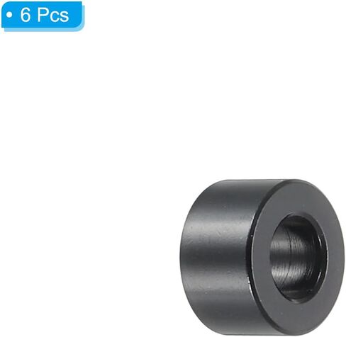 PATIKIL M5 Aluminum Spacers, 6 Pcs Metal Spacers Aluminum 5.2mm ID x 10mm OD x 6mm L Aluminum Spacer Screw Standoff Round for 1/5" or M5 Screw Bolts,Black in Saudi Arabia