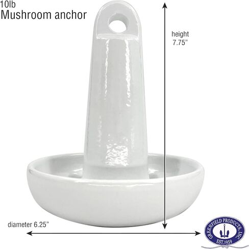 Greenfield Mushroom Anchor, 10 lbs Small Boat, Jetski Anchor, PWC Anchor. Effective in Sandy, Muddy, Weedy Bottoms. USA-Made. in Kuwait