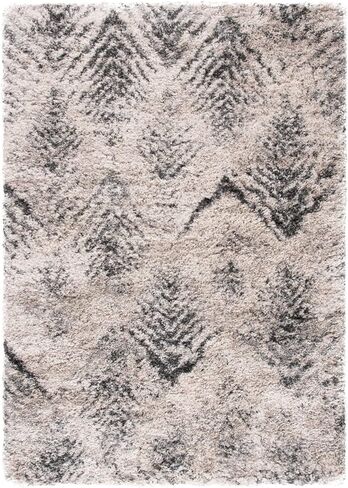 SAFAVIEH Iceland Shag Collection 6'7" Square Cream/Grey ISG514A Modern Non-Shedding Living Room Bedroom Dining Room Entryway Plush 2.6-inch Area Rug in Saudi Arabia